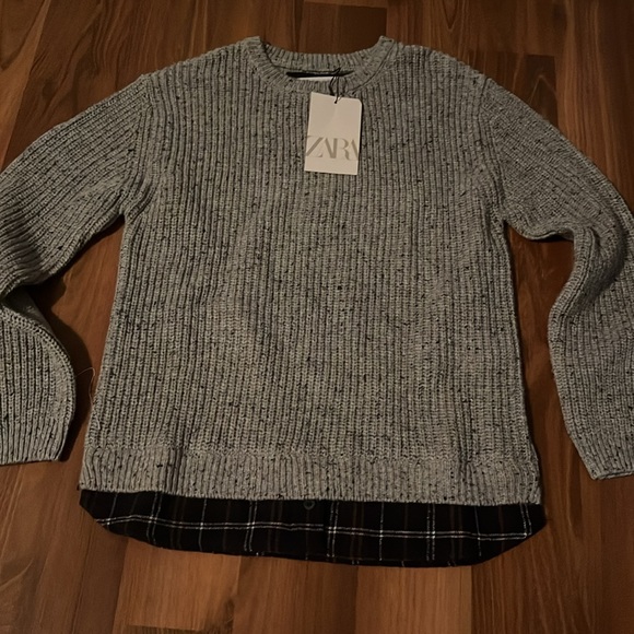 NWT Zara Sweater with Faux Undershirt Size 9 - Picture 3 of 8
